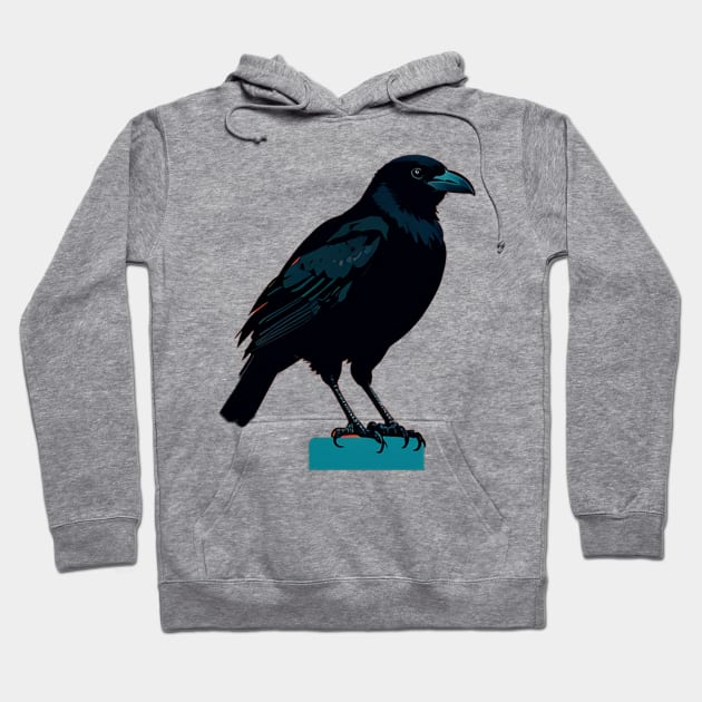 Cute Little Crow Standing on a Perch Hoodie by CursedContent